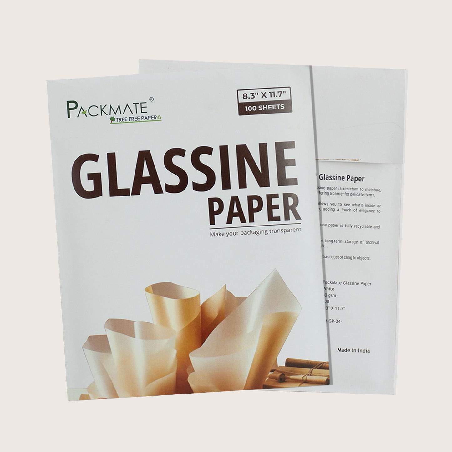 Packmate Glassine Paper | Baking Paper | 100 Sheets Packet | Pack of 3