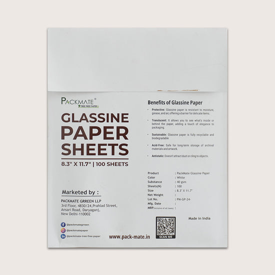 Packmate Glassine Paper | Baking Paper | 100 Sheets Packet | Pack of 3