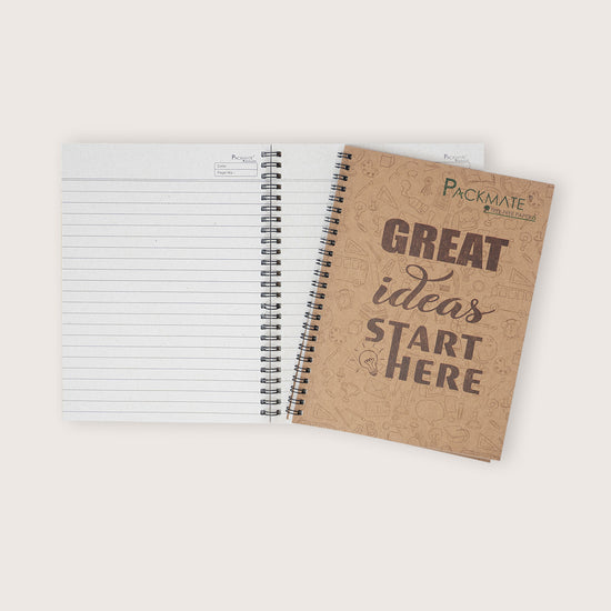 Packmate Spiral Notebook - Ruled  (Pack of 5)  Made From 100% Recycled Paper