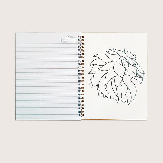 Packmate Zentangle Art Spiral Notebook (Lion Design) - Ruled  (Pack of 3)  Made From 100% Recycled Paper