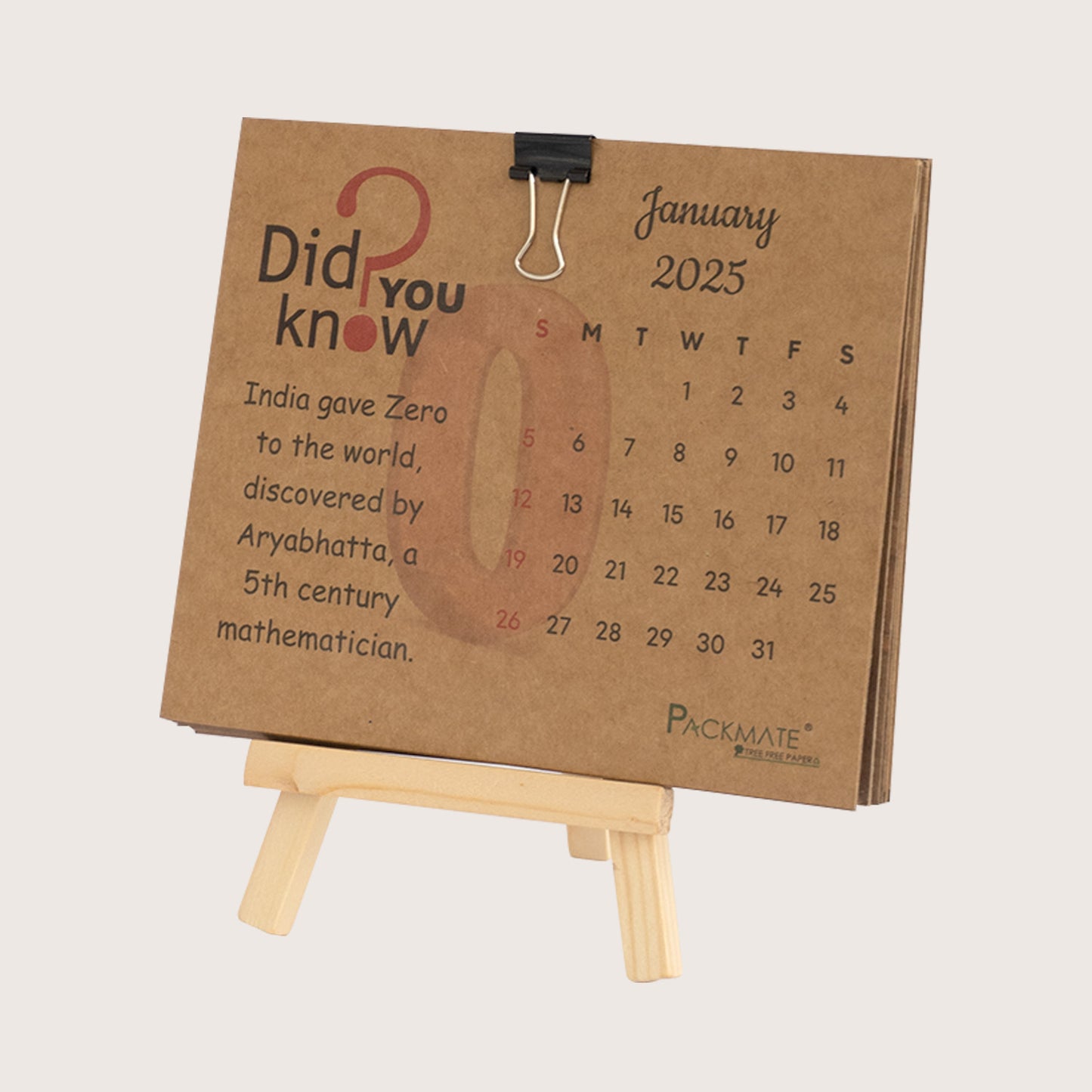 Packmate Calendar | 2025 (Pack of 2)  Made From 100% Recycled Paper