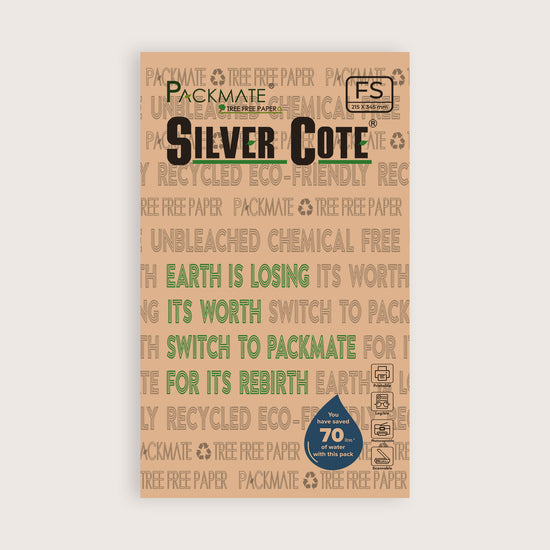 Packmate Silvercote Copier - FS, 1 Ream, 500 Sheet |  Made From 100% Recycled Paper