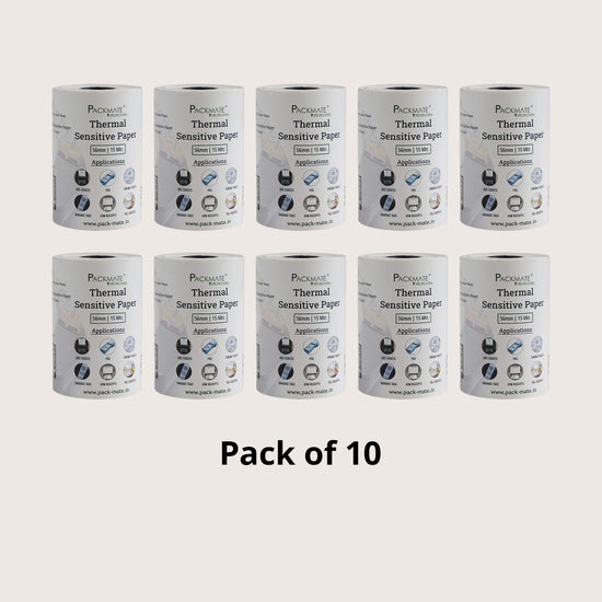 Packmate Thermal paper Roll | 56mm x 15 Mtr |Pack 10 Roll