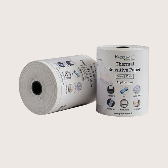 Packmate Thermal paper Roll | 76mm x 50mtr | Pack of 10 Roll