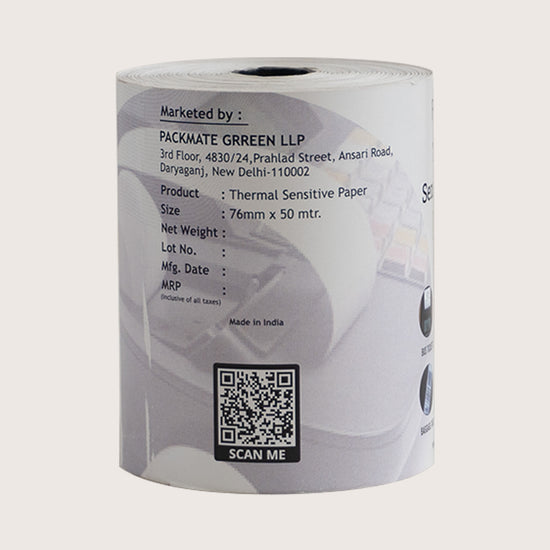 Packmate Thermal paper Roll | 76mm x 50mtr | Pack of 10 Roll