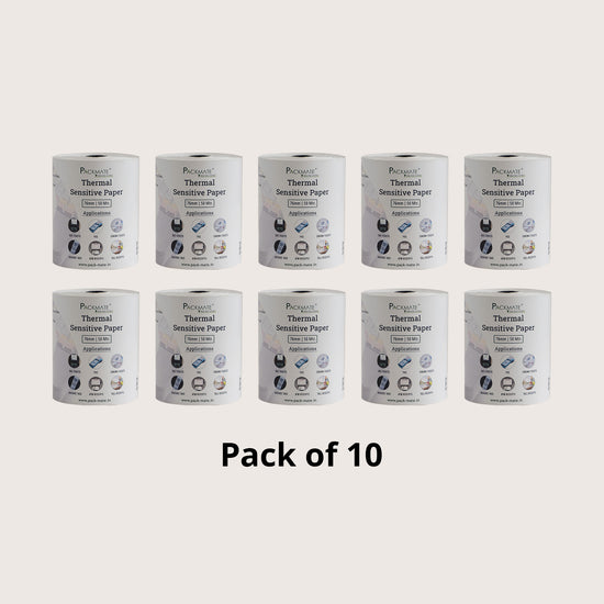 Packmate Thermal paper Roll | 76mm x 50mtr | Pack of 10 Roll