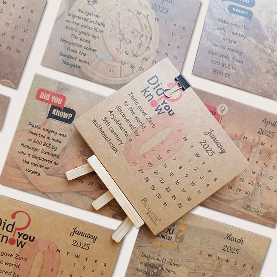 Packmate Calendar | 2025 (Pack of 2)  Made From 100% Recycled Paper