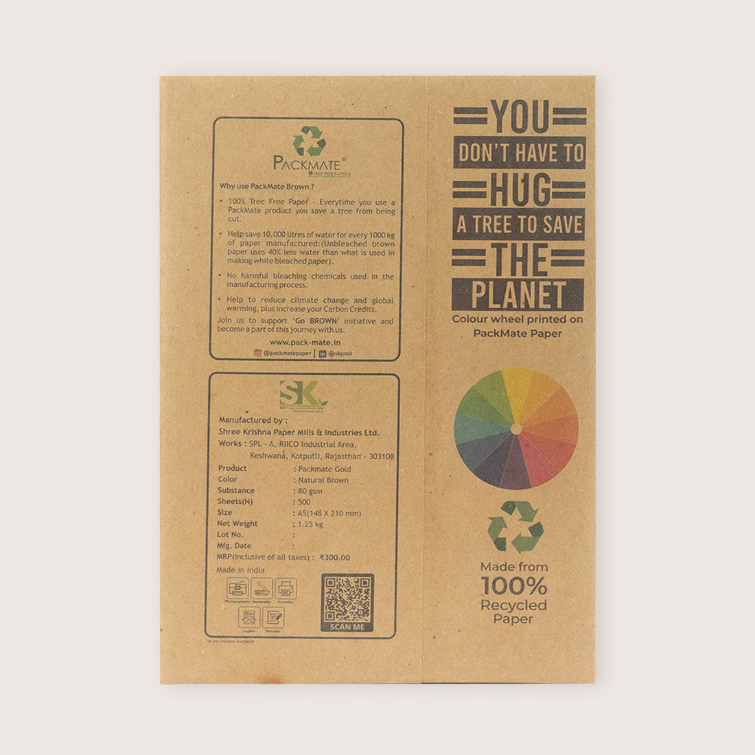 packmate gold copier - a5, 1 ream, 500 sheet (pack of 2) made from 100% recycled paper