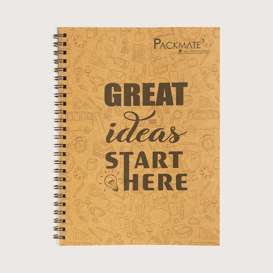 packmate spiral notebook - ruled  (pack of 5)  made from 100% recycled paper